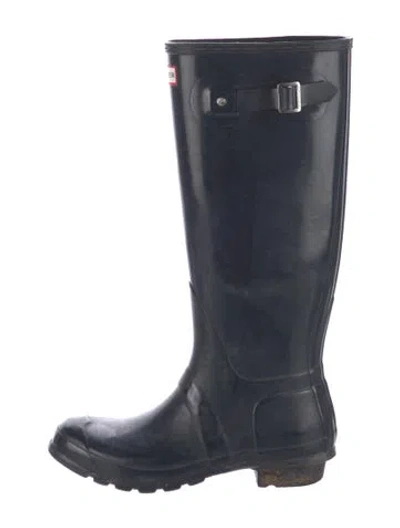 Pre-owned Hunter Rubber Rain Boots In Blue
