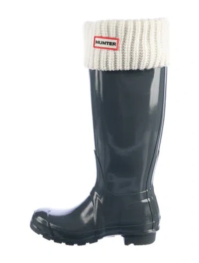 Pre-owned Hunter Rubber Rain Boots In Blue