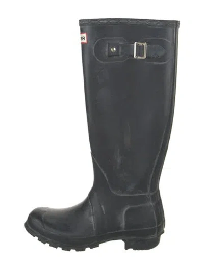 Pre-owned Hunter Rubber Rain Boots In Blue