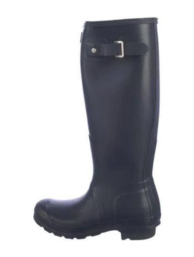 Pre-owned Hunter Rubber Rain Boots In Blue
