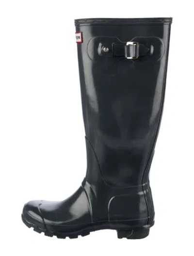 Pre-owned Hunter Rubber Rain Boots In Blue
