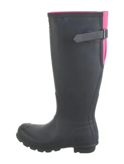 Pre-owned Hunter Rubber Rain Boots In Blue