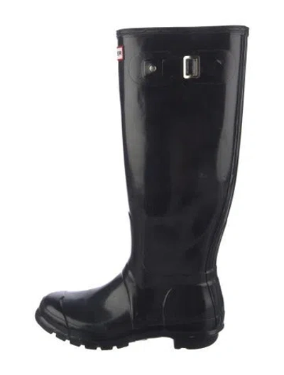 Pre-owned Hunter Rubber Rain Boots In Blue