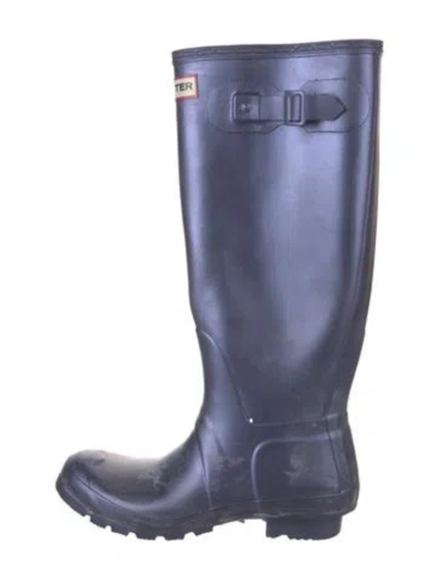 Pre-owned Hunter Rubber Rain Boots In Blue