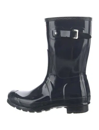 Pre-owned Hunter Rubber Rain Boots In Blue