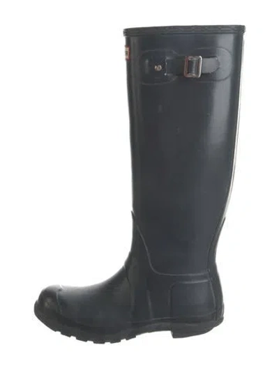 Pre-owned Hunter Rubber Rain Boots In Blue