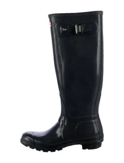 Pre-owned Hunter Rubber Rain Boots In Blue