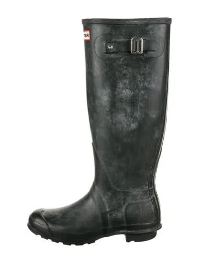 Pre-owned Hunter Rubber Rain Boots In Blue