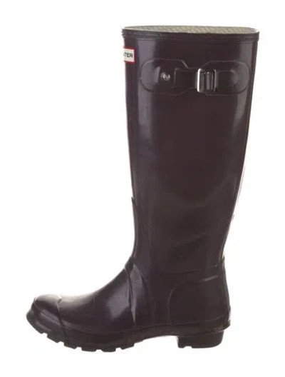 Pre-owned Hunter Rubber Rain Boots In Brown