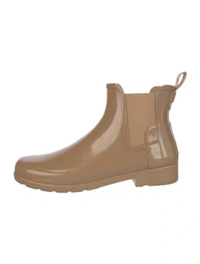 Pre-owned Hunter Rubber Rain Boots In Brown