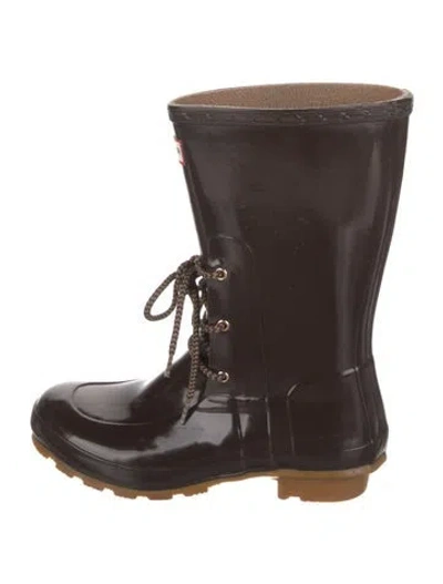 Pre-owned Hunter Rubber Rain Boots In Brown