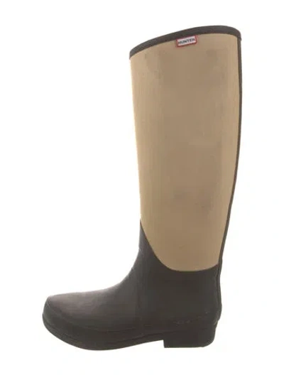 Pre-owned Hunter Rubber Rain Boots In Brown