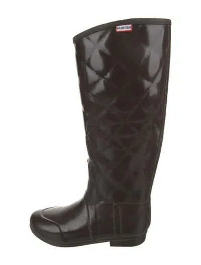 Pre-owned Hunter Rubber Rain Boots In Brown