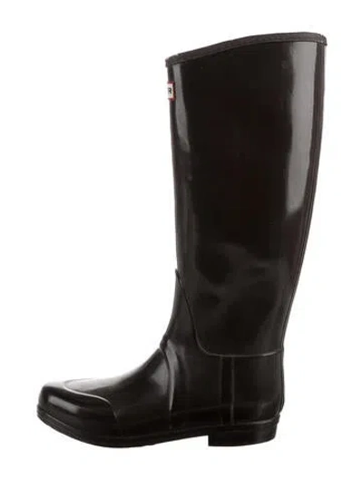 Pre-owned Hunter Rubber Rain Boots In Brown
