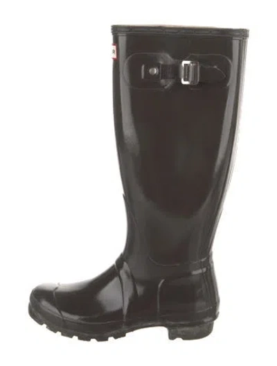 Pre-owned Hunter Rubber Rain Boots In Brown