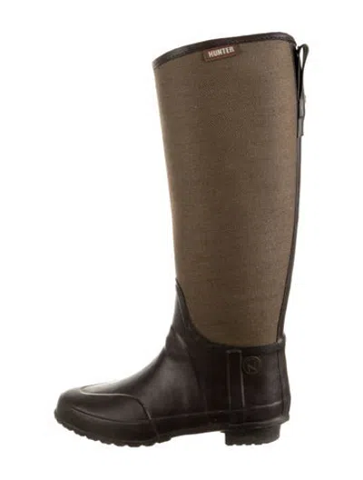 Pre-owned Hunter Rubber Rain Boots In Brown