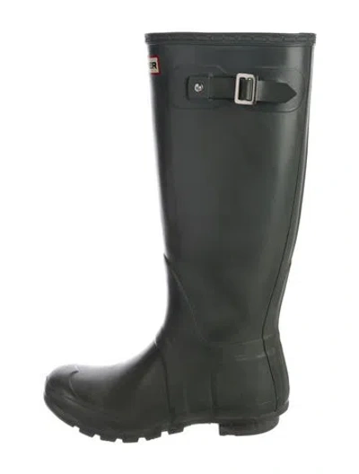 Pre-owned Hunter Rubber Rain Boots In Gray