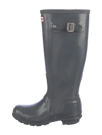 Pre-owned Hunter Rubber Rain Boots In Gray