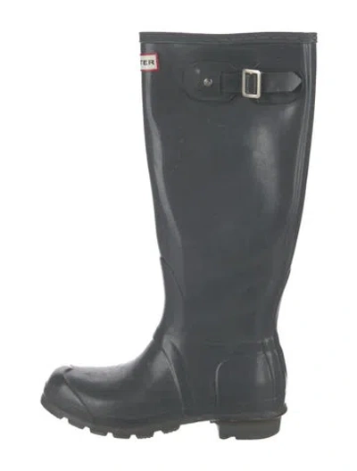 Pre-owned Hunter Rubber Rain Boots In Gray