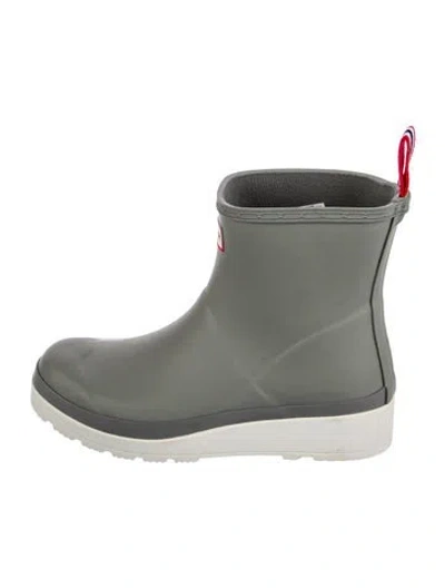 Pre-owned Hunter Rubber Rain Boots In Gray