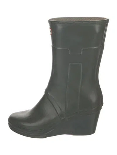 Pre-owned Hunter Rubber Rain Boots In Gray