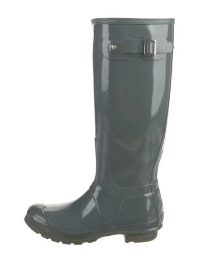 Pre-owned Hunter Rubber Rain Boots In Gray