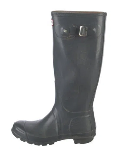 Pre-owned Hunter Rubber Rain Boots In Gray