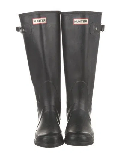 Pre-owned Hunter Rubber Rain Boots In Gray