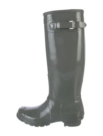 Pre-owned Hunter Rubber Rain Boots In Gray