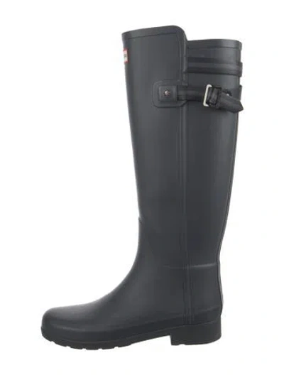 Pre-owned Hunter Rubber Rain Boots In Gray