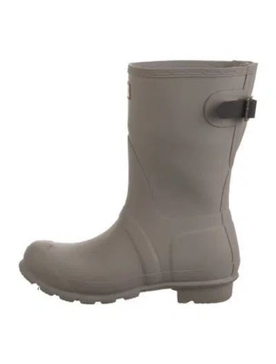 Pre-owned Hunter Rubber Rain Boots In Gray