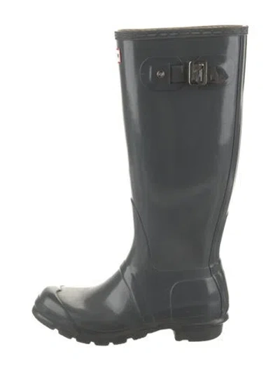 Pre-owned Hunter Rubber Rain Boots In Gray