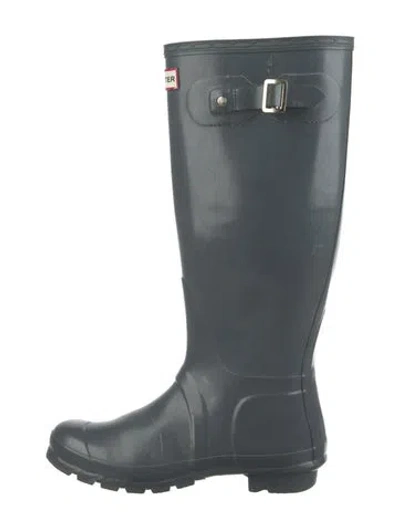 Pre-owned Hunter Rubber Rain Boots In Gray