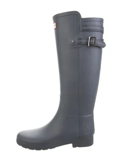 Pre-owned Hunter Rubber Rain Boots In Gray