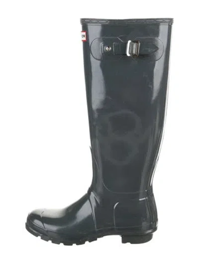 Pre-owned Hunter Rubber Rain Boots In Gray