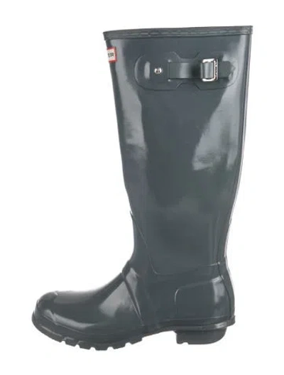 Pre-owned Hunter Rubber Rain Boots In Gray