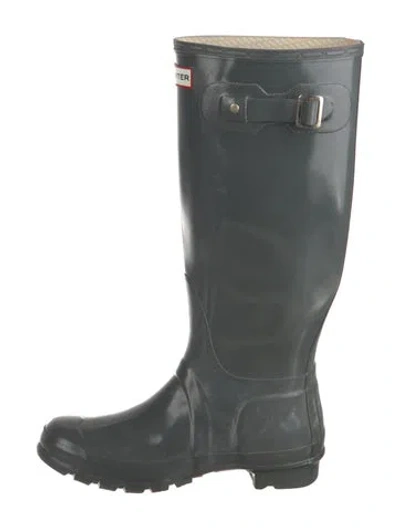 Pre-owned Hunter Rubber Rain Boots In Gray