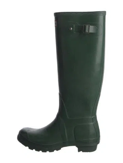 Pre-owned Hunter Rubber Rain Boots In Green