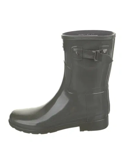 Pre-owned Hunter Rubber Rain Boots In Green