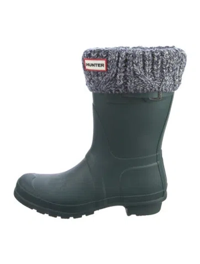 Pre-owned Hunter Rubber Rain Boots In Green