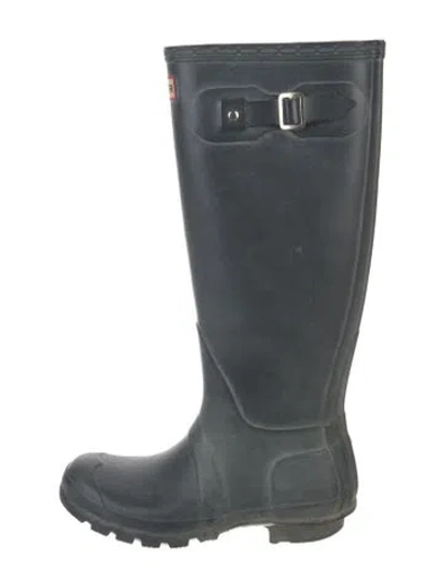 Pre-owned Hunter Rubber Rain Boots In Green