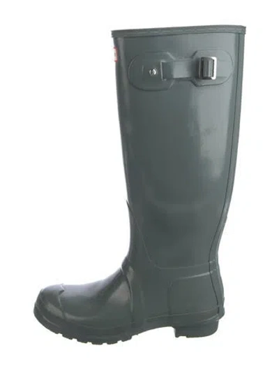 Pre-owned Hunter Rubber Rain Boots In Green