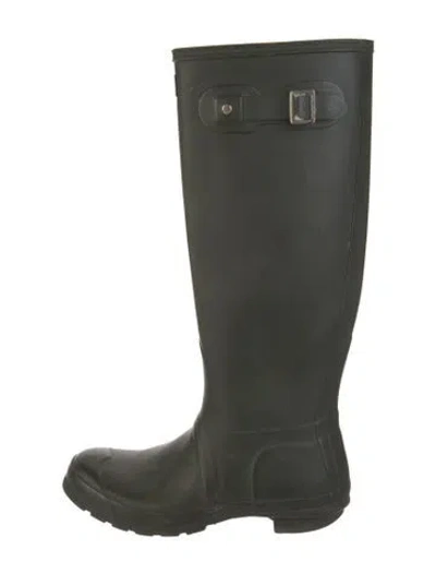 Pre-owned Hunter Rubber Rain Boots In Green