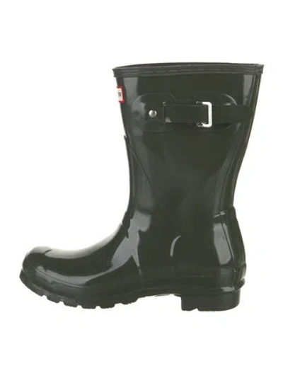Pre-owned Hunter Rubber Rain Boots In Green