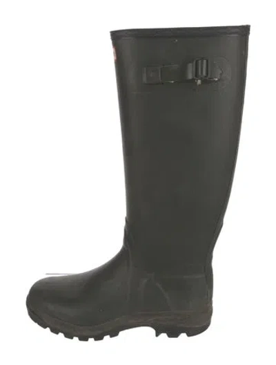 Pre-owned Hunter Rubber Rain Boots In Green