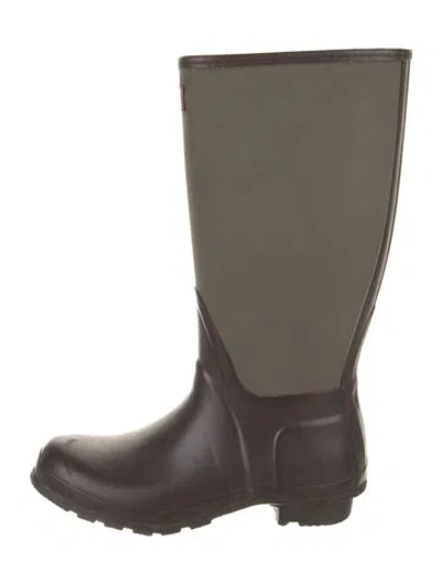 Pre-owned Hunter Rubber Rain Boots In Green
