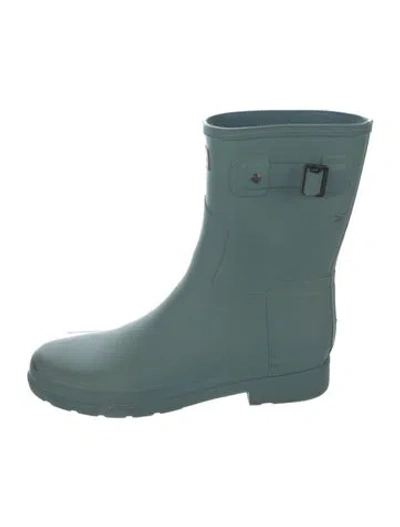 Pre-owned Hunter Rubber Rain Boots In Green