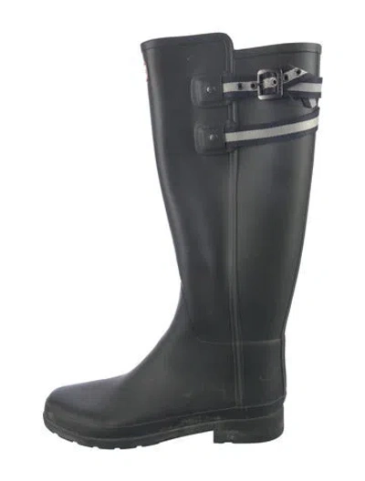 Pre-owned Hunter Rubber Rain Boots In Green