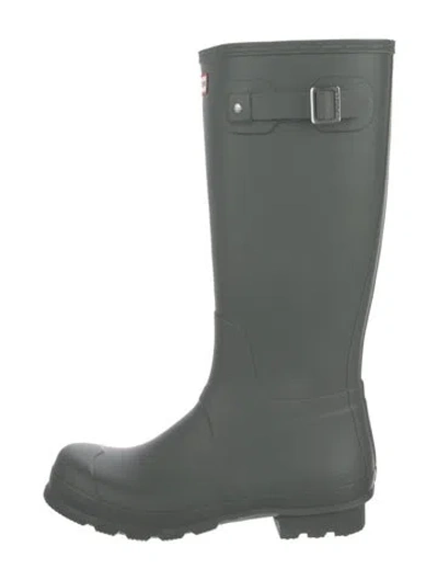 Pre-owned Hunter Rubber Rain Boots In Green