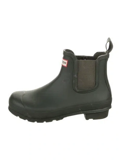 Pre-owned Hunter Rubber Rain Boots In Green